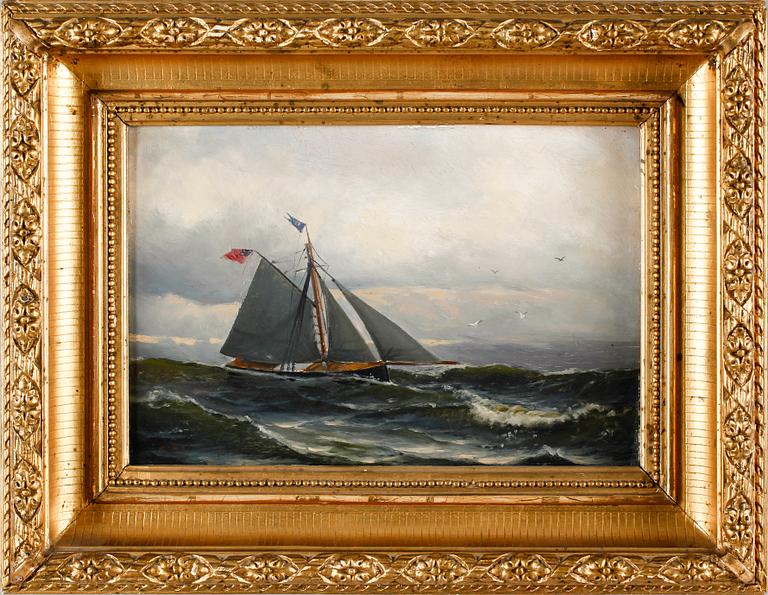 CHRISTIAN FREDRIK SWENSSON, olja på pannå, monogramsignerad, daterad a tergo 1878.