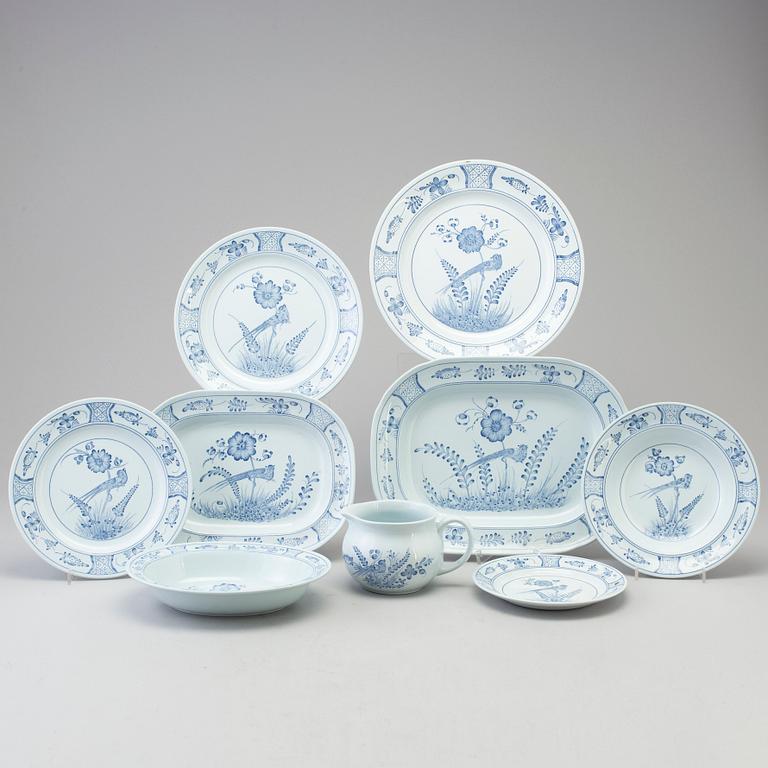 A 'Fågel Blå' part dinner earthenware service, Rörstrand, 1980s.