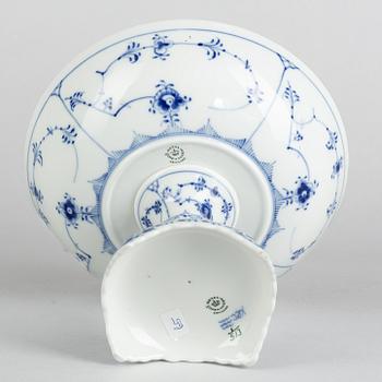 A 'Blue Fluted Half Lace' porcelain centerpiece bowl, Royal Copenhagen, model 513, 1962.