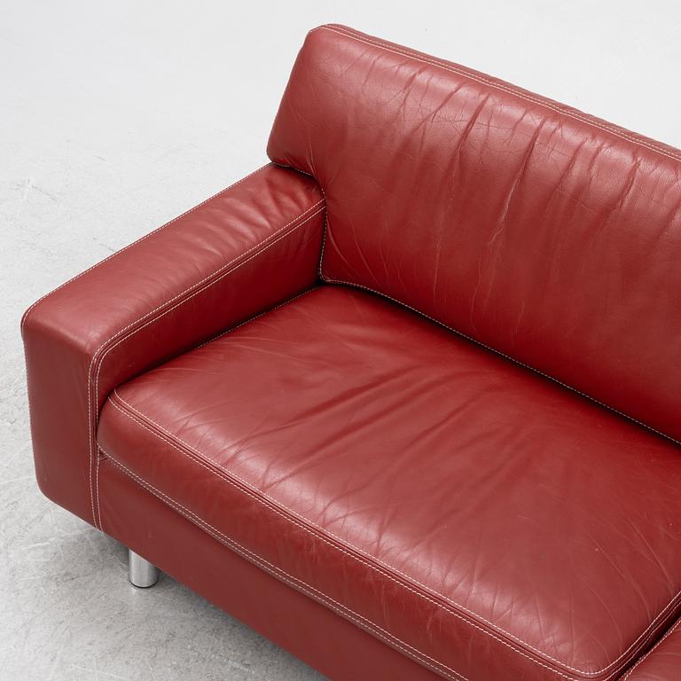 A red leather sofa, Dux, Sweden, end of the 20th century.