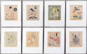 Max Ernst,  a set of eight etchings with collage signed and numbered 31/100.