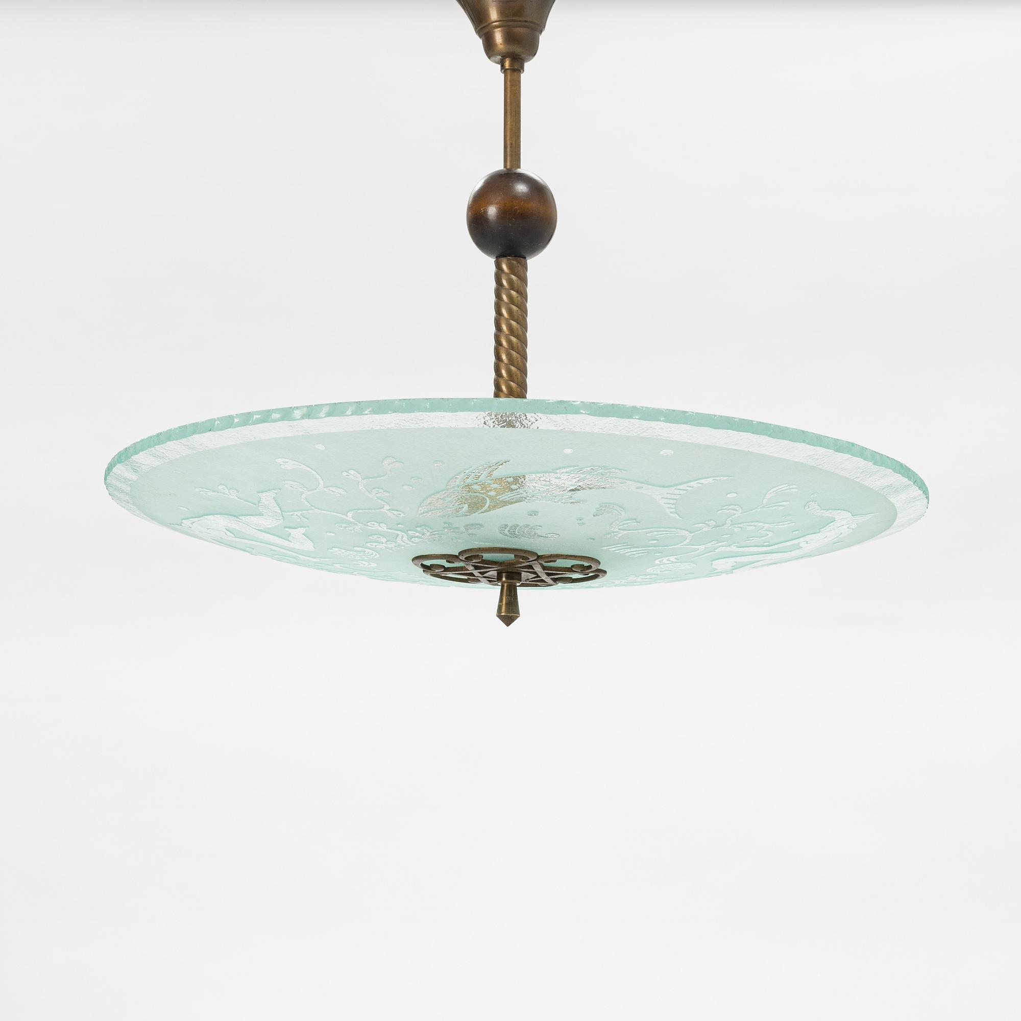 A Swedish Grace ceiling lamp, 1920's/30's.