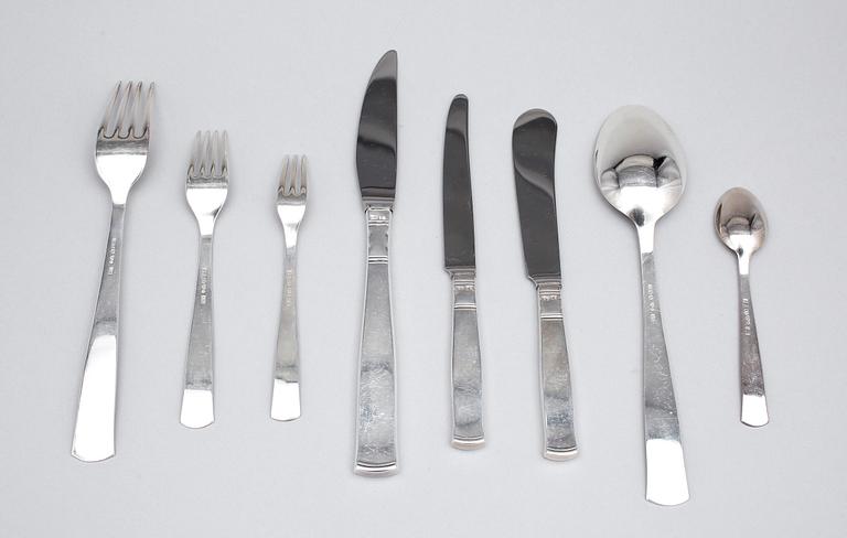 BESTICKSERVIS, 66 delar, silver, "Rosenholm", Jacob Ängman GAB, 1900-talets andra hälft. Tot vikt ca 1945 gram.