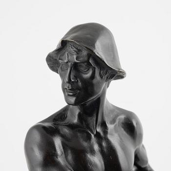 Franz Iffland, skulptur, signerad, brons, total höjd 45 cm.