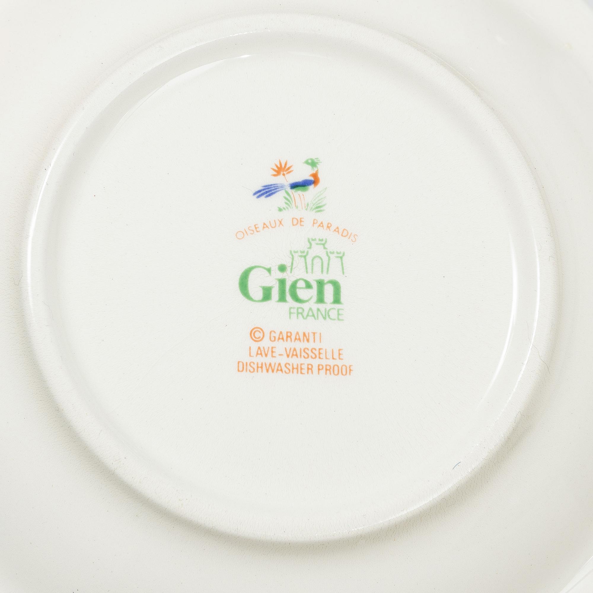 A part coffee set, "Oiseaux de Paradis" Gien, France, 21st century. (14 pieces).