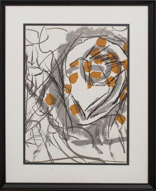 JEAN-PAUL RIOPELLE, colour lithographe, unsigned, from Derrière le Miroir nr 208 1974.