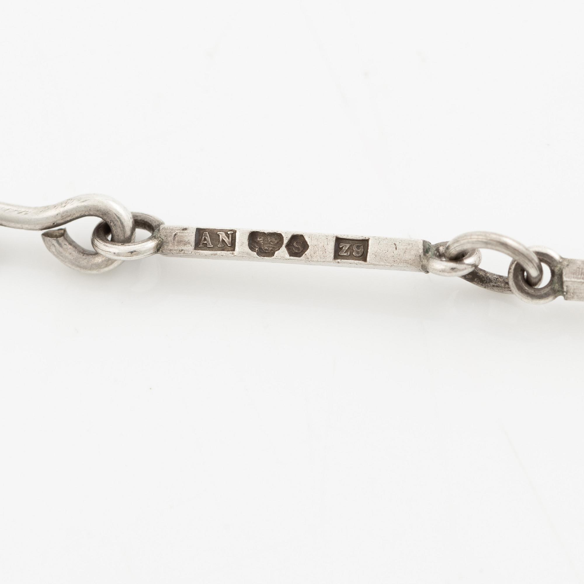 Wiwen Nilsson, a necklace, sterling silver with step-cut rock crystal, Lund 1974.