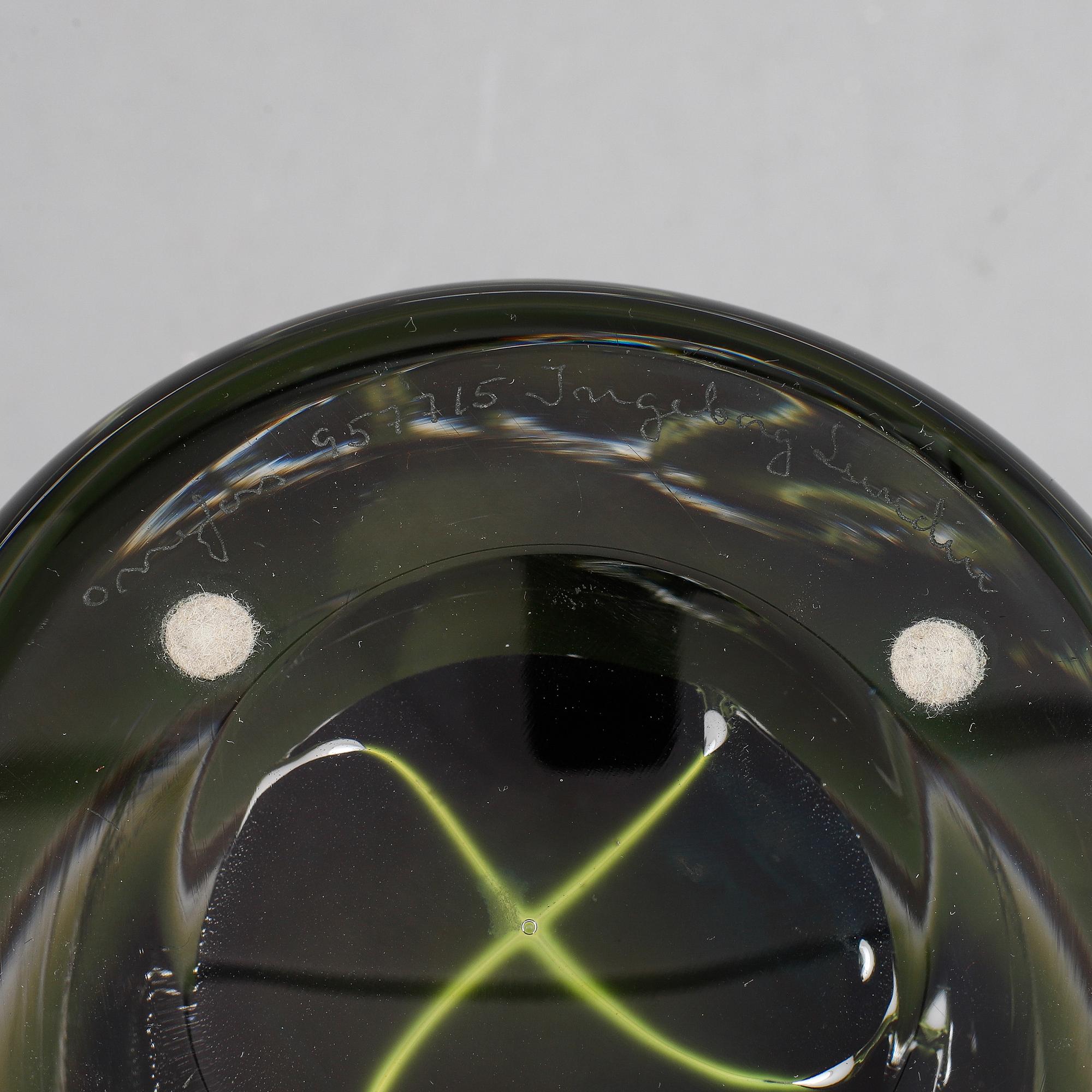 Ingeborg Lundin, vas, glas, Ariel, "Ansikten", Orrefors 1986.