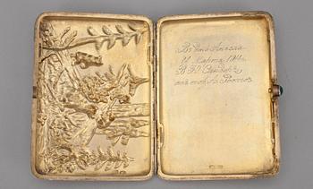 CIGARETTETUI, silver, Aleksander Piskarev, Moskva, Ryssland 1908-1913. Vikt 185 g.