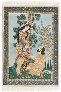 Rug, likely Tabriz, circa 146 x 104 cm.