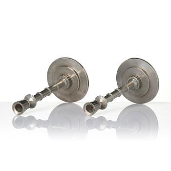 Erik Fleming, a pair of pewter candlesticks, Norrahammars Tenn, 1930.