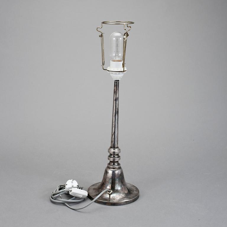 BORDSLAMPA, nysilver, 1920/30-tal.