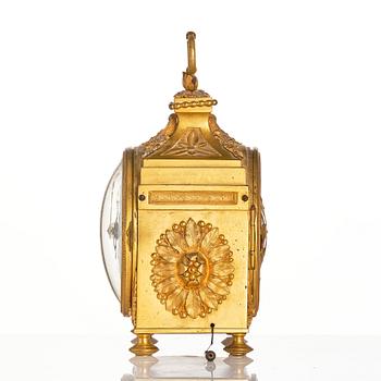 A Swiss ormolu 'pendule d'officer' with alarm by  Robert & Courvoisier (Chaux-de-Fonds, active 1781-1811).