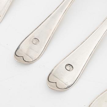 Ten silver spoons, Sweden, second half of the 18th century.