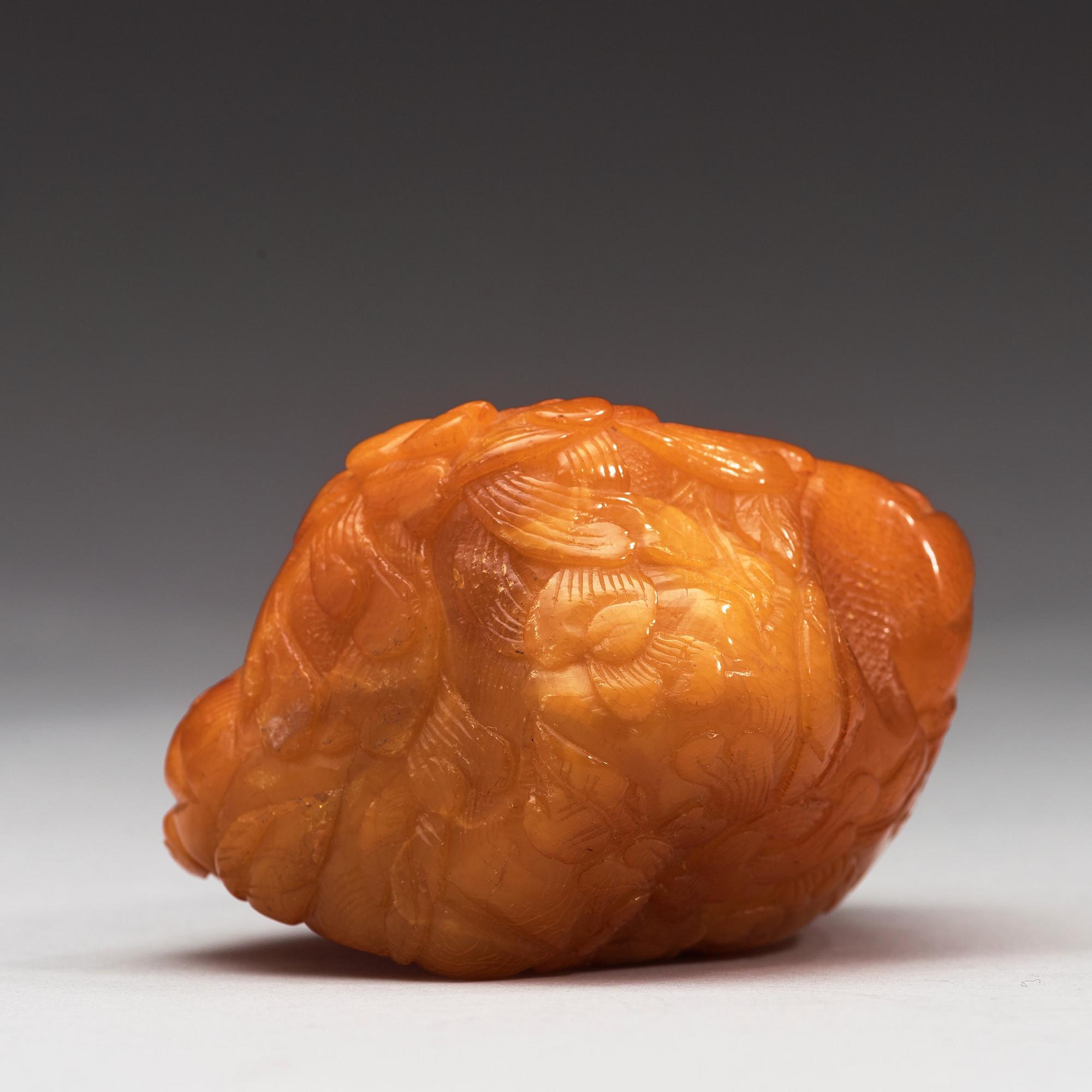 A large piece of sculptured amber, China, presumably first half of 20th Century.