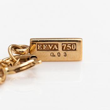 Efva Attling, "Ten & stars", an 18K gold  necklace with  diamonds ca. 0.03 ct in total. Stockholm.