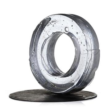 24. Edvin Öhrström, "Strömvirvlar" (Whirlpools), a cast glass sculpture, Lindshammar Glassworks.