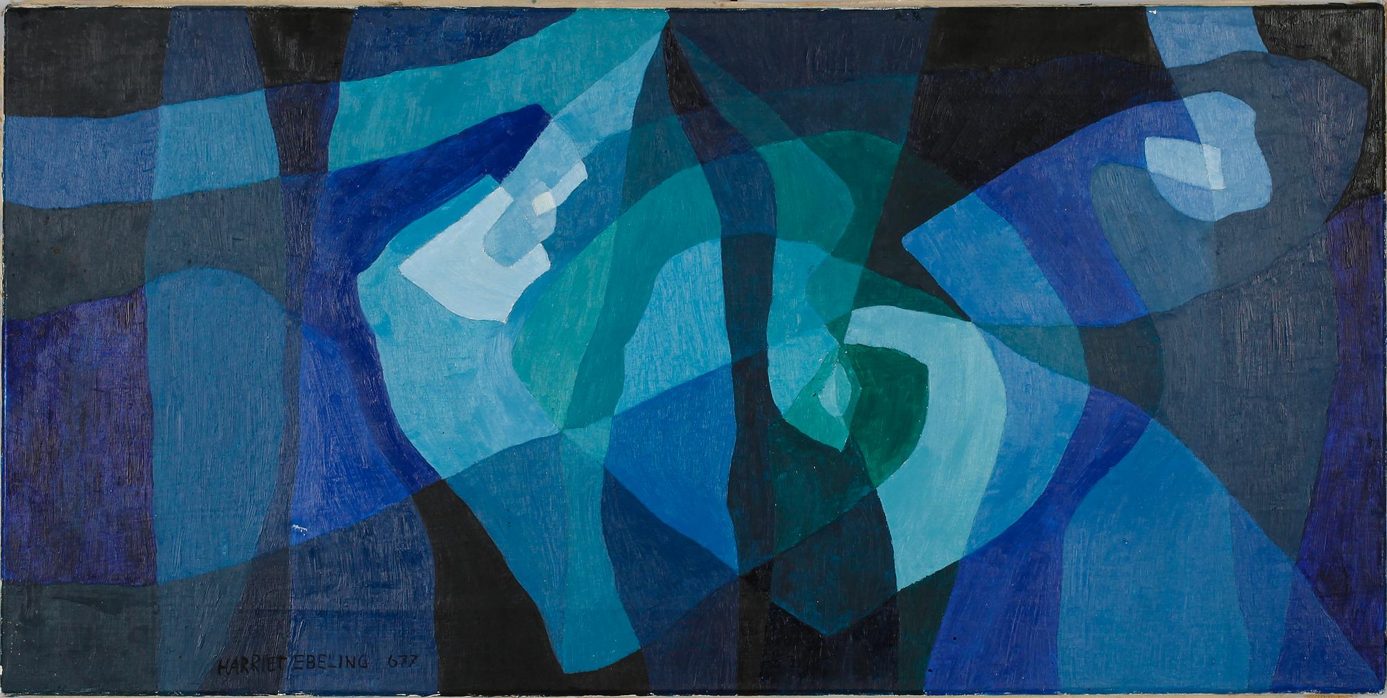 HARRIET EBELING, 2 st, olja på duk, signerade och daterade 210976 samt 6 77.