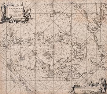 66. A NAUTICAL CHART, Pascaert van Schager-rack, de Belt en de Orisondt, tot in de Oost Zee.  Joannes van Keulen.