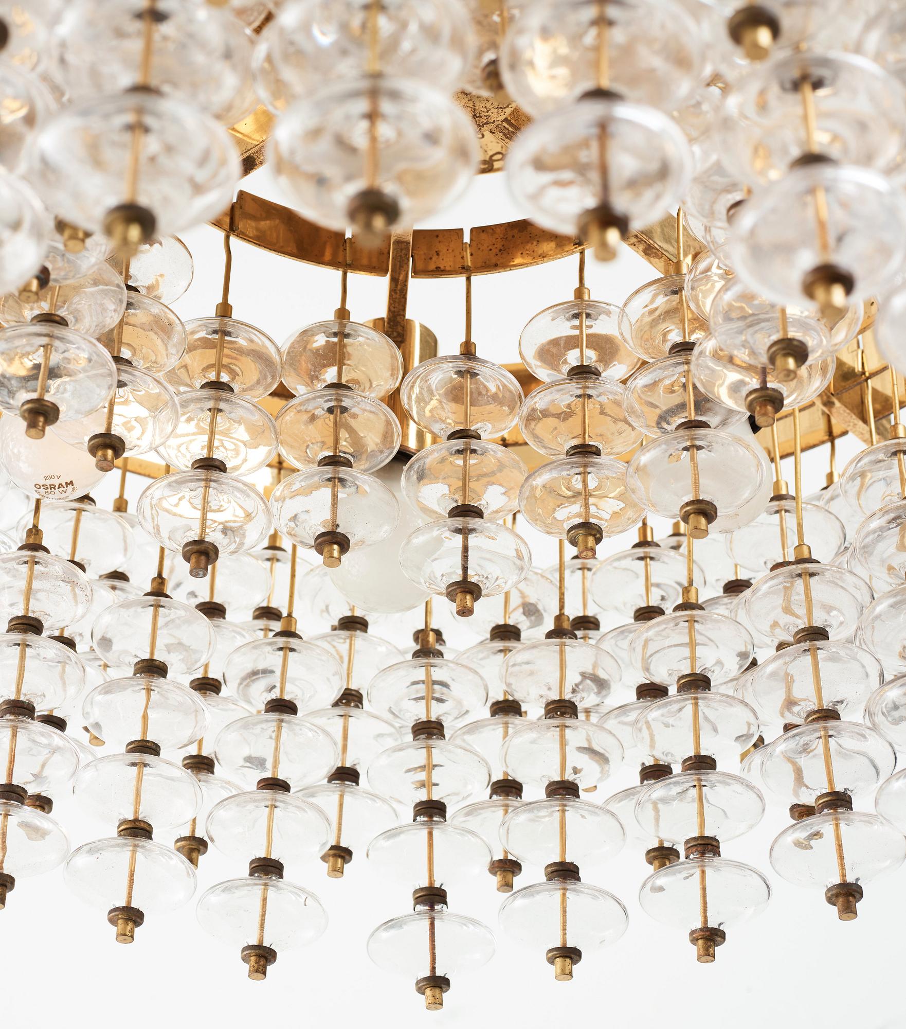 Hans-Agne Jakobsson, an "Estrella" ceiling lamp, model T580/75, Markaryd, Sweden 1960-70's.