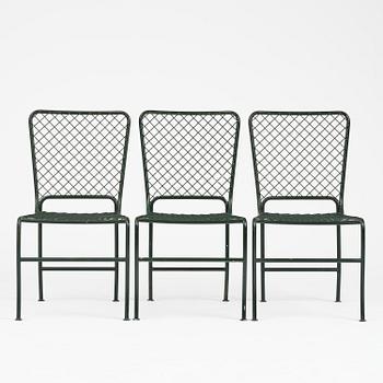 Josef Frank, trädgårdsstolar, nio stycken, modell 591, Firma Svenskt Tenn.