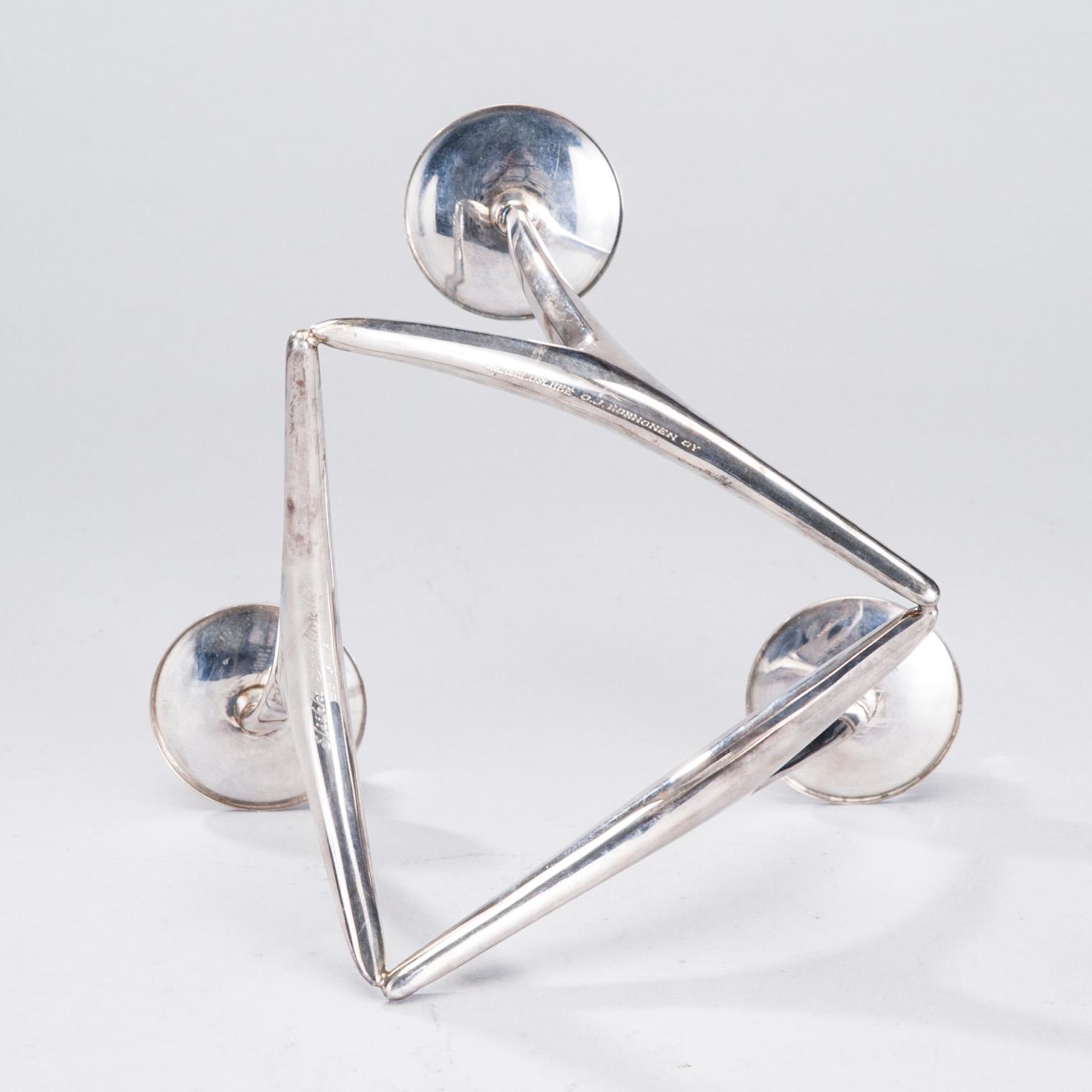 LJUSSTAKE, silver, Anna-Greta Eker, Auran Kultaseppä, Åbo 1978. Vikt 198 g.