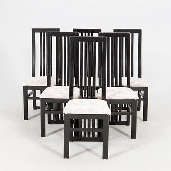 A set of six Italiena 1980s Tonon chairs.