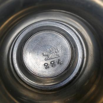 KANDELABRAR samt LAMPETTER, 1+1 par, tenn, GAB, 1930-tal.