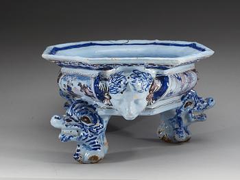 A massive German faience wine cooler, 18th Century.