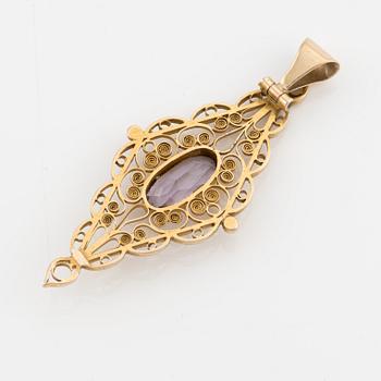 Hänge, 18K guld med ametist.