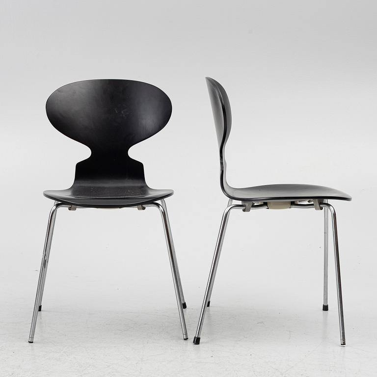 Arne Jacobsen, four 'Ant' chairs, Fritz Hansen, Denmark, 1972-79.