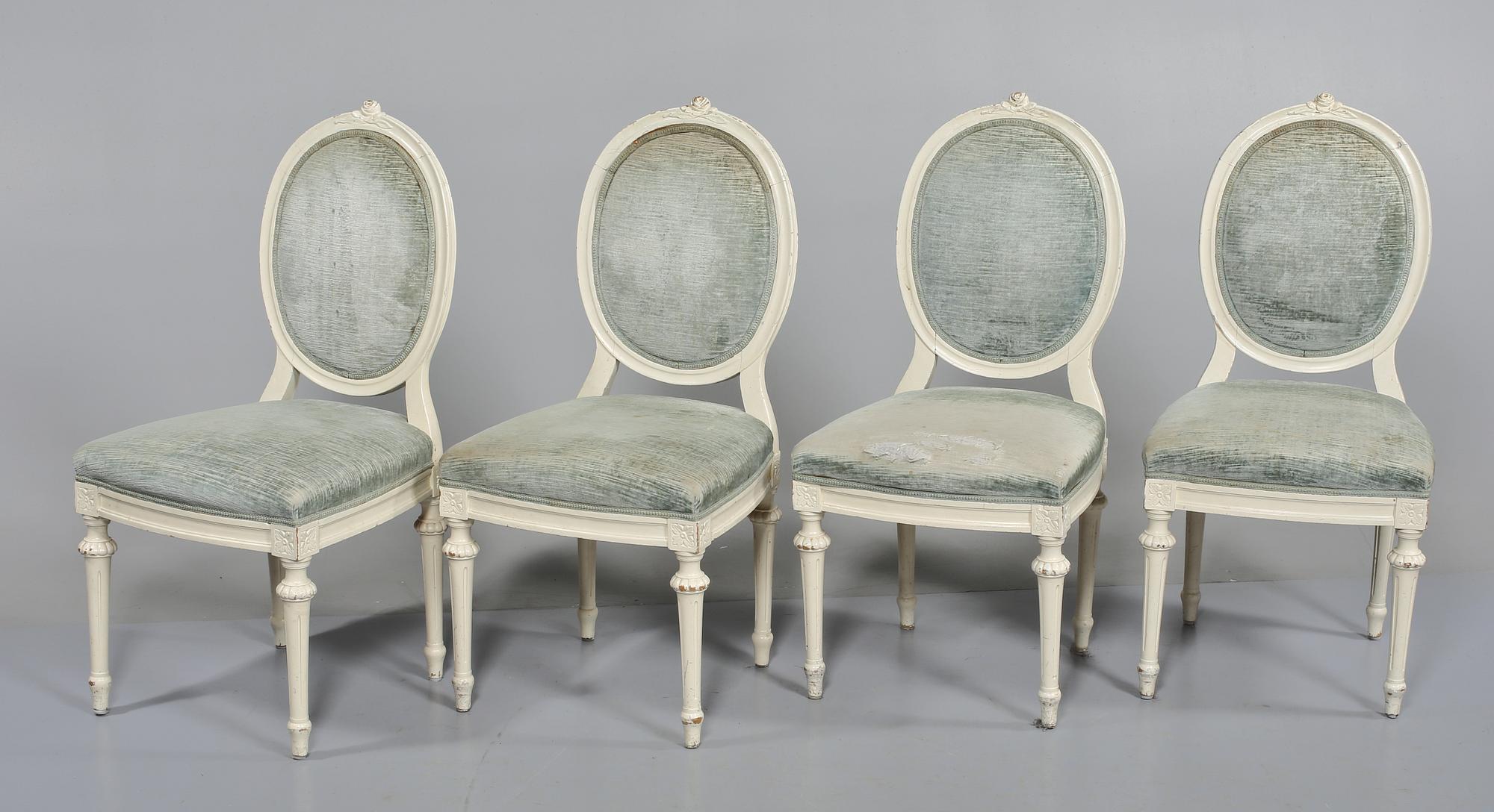 STOLAR, 4 st, gustaviansk stil, omkring år 1900.