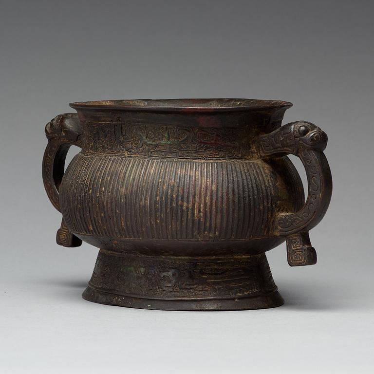 A bronze censer, Ming dynasty (1368-1644).