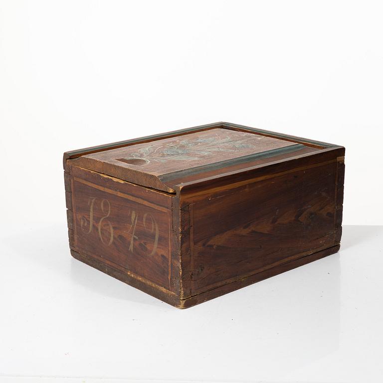 Light box, folk art, dated 1849.