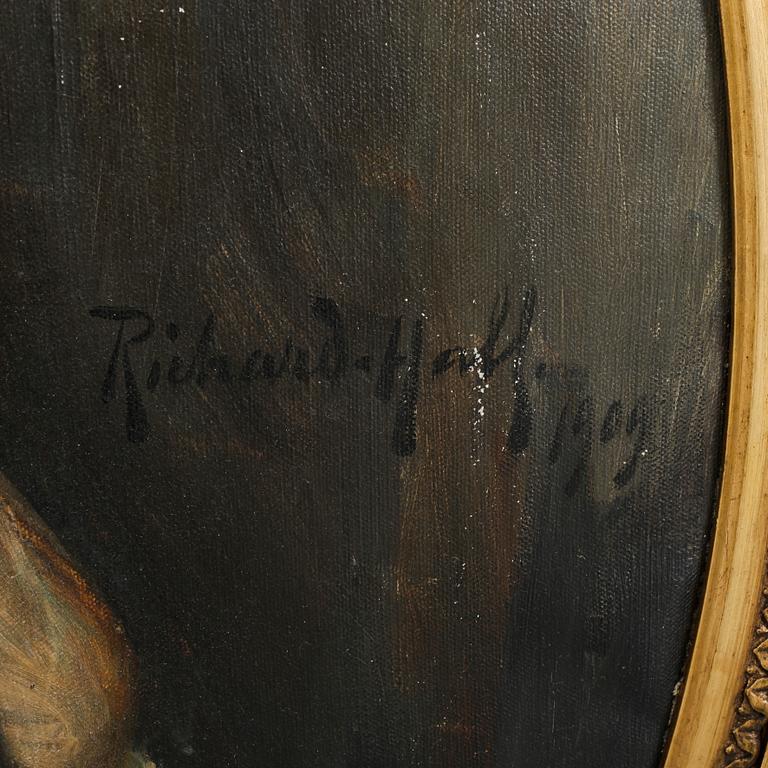RICHARD HALL, olja på duk. Signerad och daterad 1909.