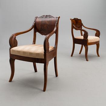 A PAIR OF RUSSIAN ARMCHAIRS, Nikolai I, first half of the 19th century.