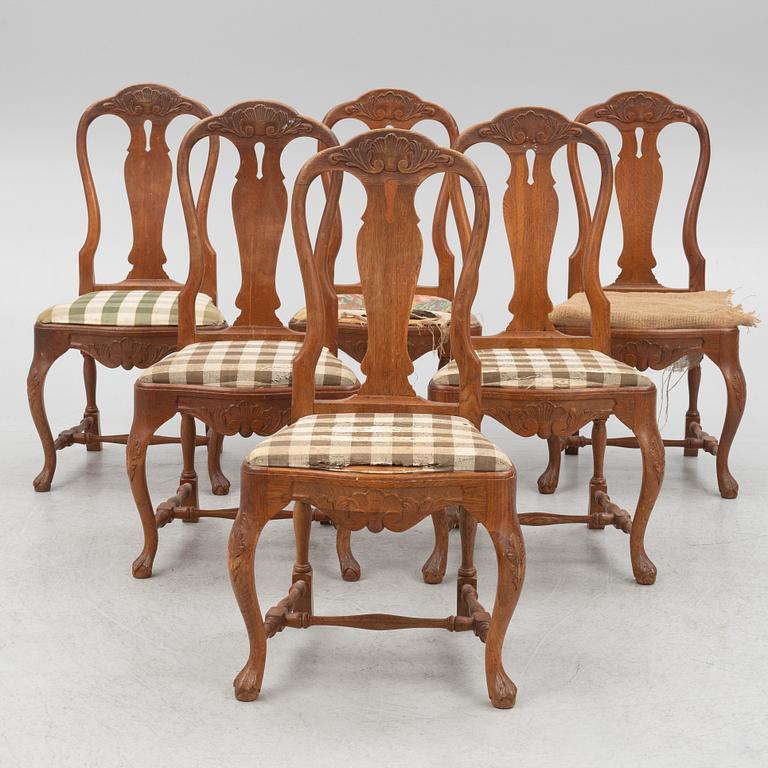 Chairs, 6 pcs, Rococo style, early 20th century.