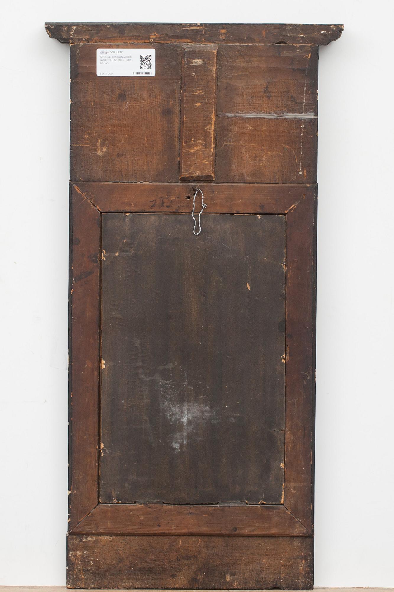 SPEGEL, sengustaviansk, märkt "J.F.S", 1800-talets början.