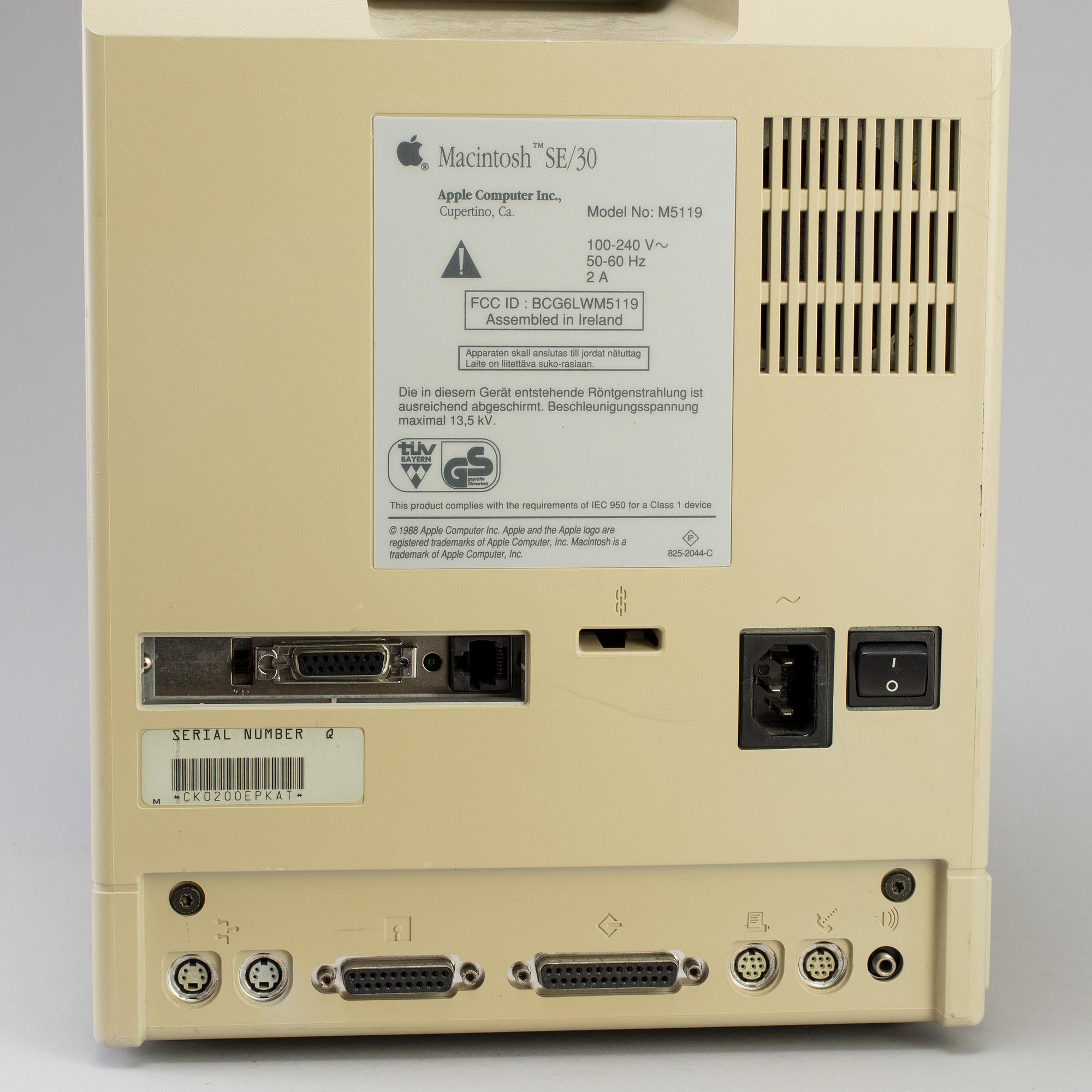 COMPUTER, Macintosh SE/30, Apple Computer INc. USA. 1980-tal.