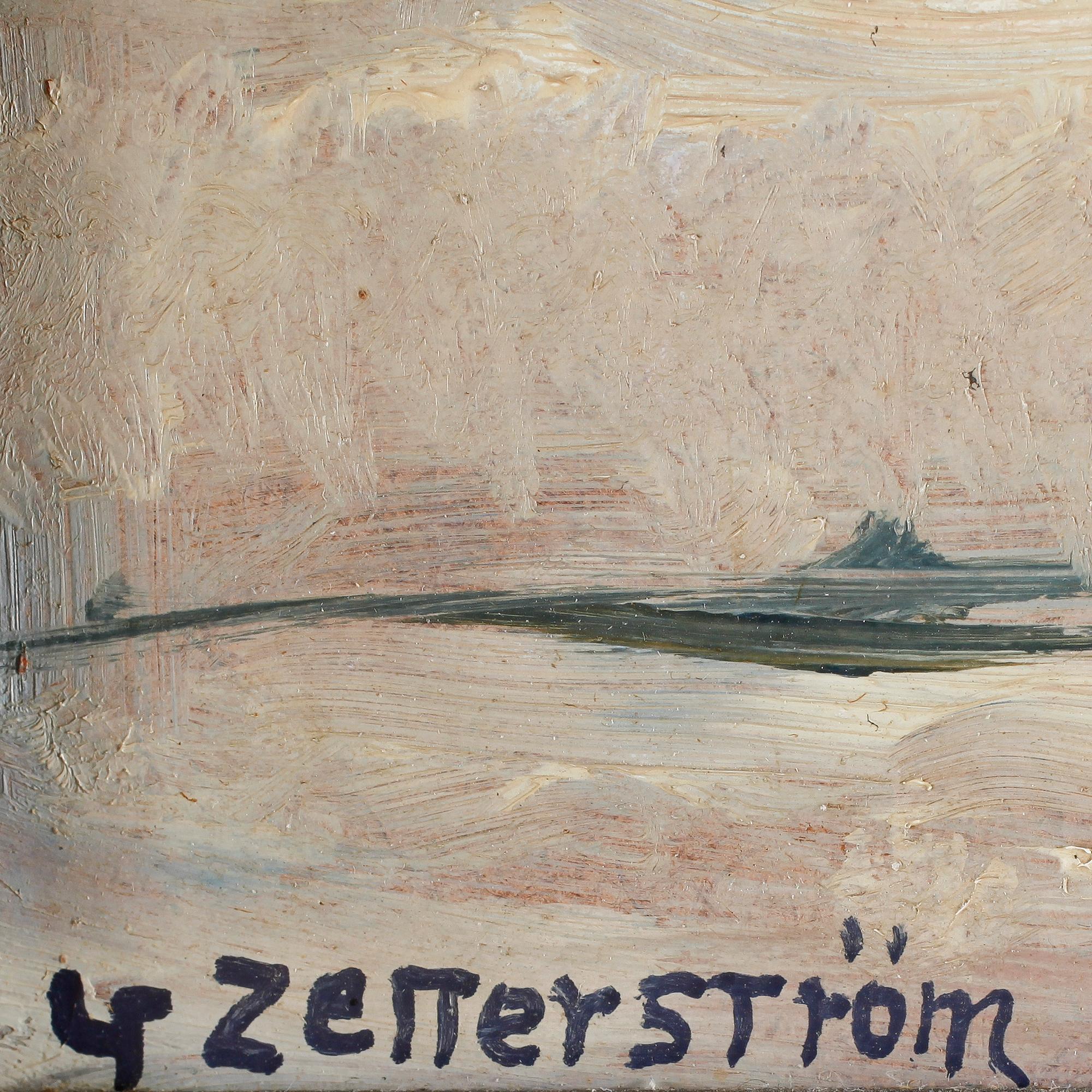 GUNNAR ZETTERSTRÖM, olja på pannå, sign.