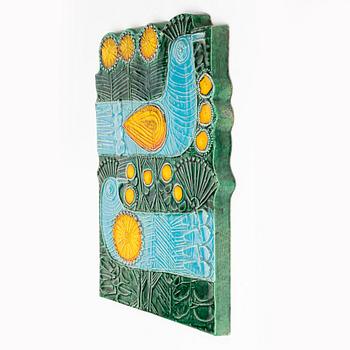 Lisa Larson, a 'Dubbelfasan' ceramic wall plaque, Gustavsberg.