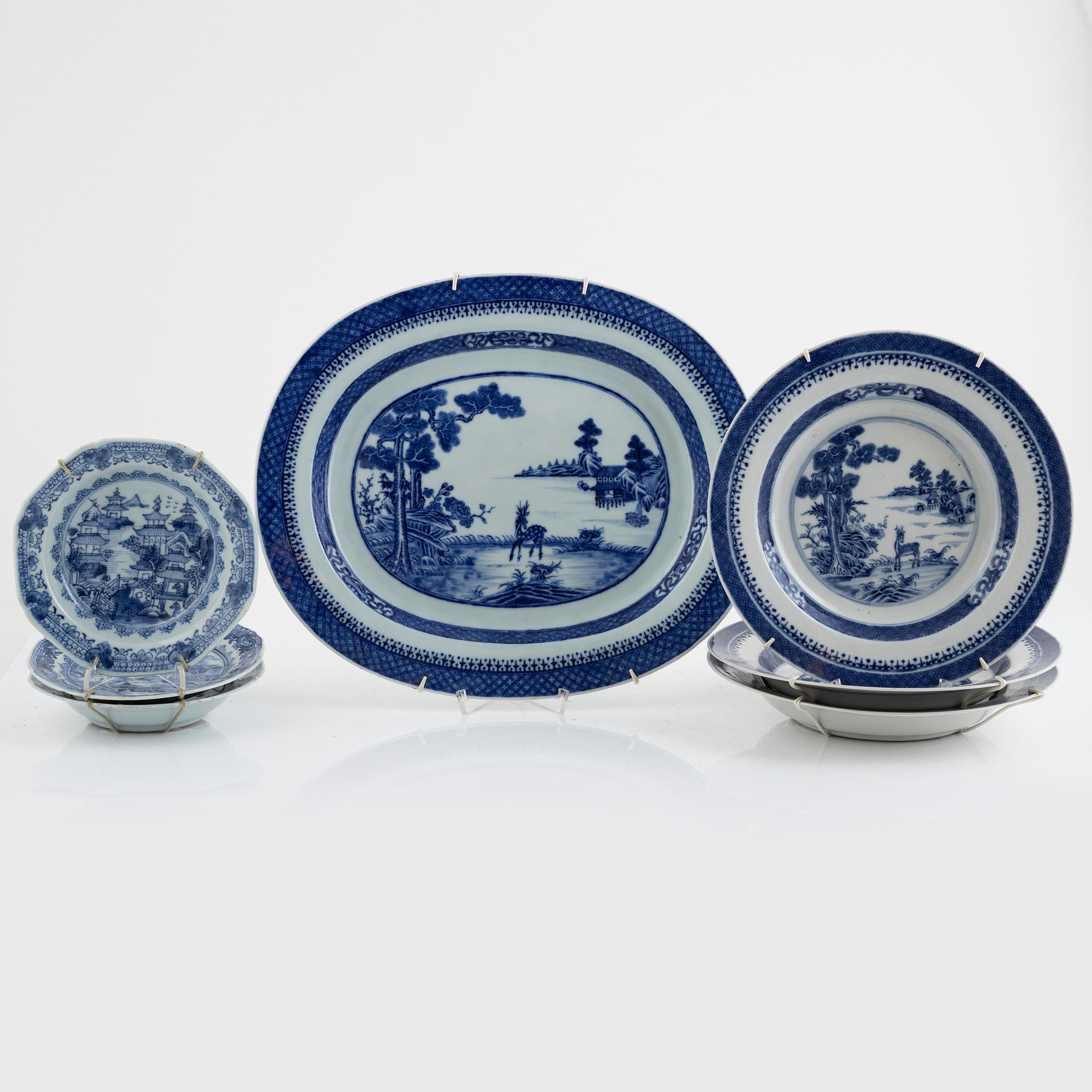Part set, company porcelain, 7 pieces, China, Qing Dynasty, Qianlong (1736-95).