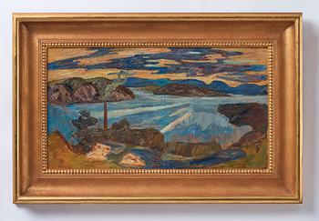 Helmer Osslund, Landscape with mountains and water.