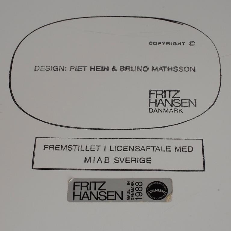 PIET HEIN och BRUNO MATHSSON, "Superellips", soffbord, Fritz Hansen, Danmark, 1988.