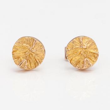 Björn Weckström, A pair of 14K gold earrings "Devil's wheel". Lapponia.