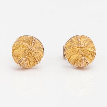 Björn Weckström, A pair of 14K gold earrings "Devil's wheel". Lapponia.