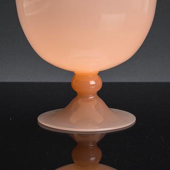 SKÅL PÅ FOT, glas, Murano 1950-tal.