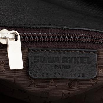 SONIA RYKIEL, a black leather bag.