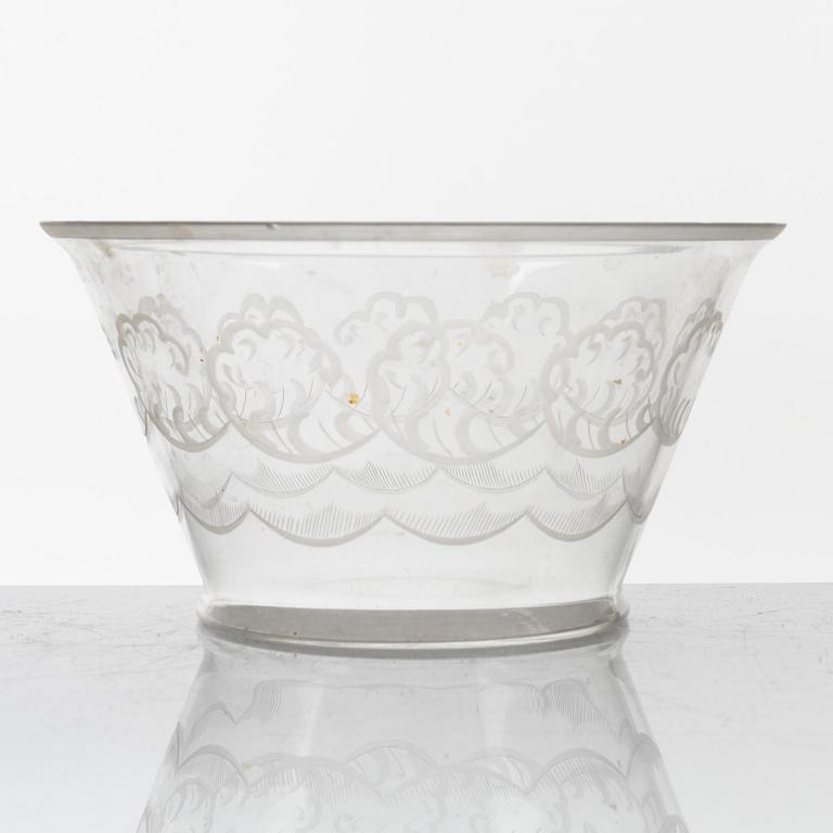 Simon Gate, skål, "Molnet", Orrefors,