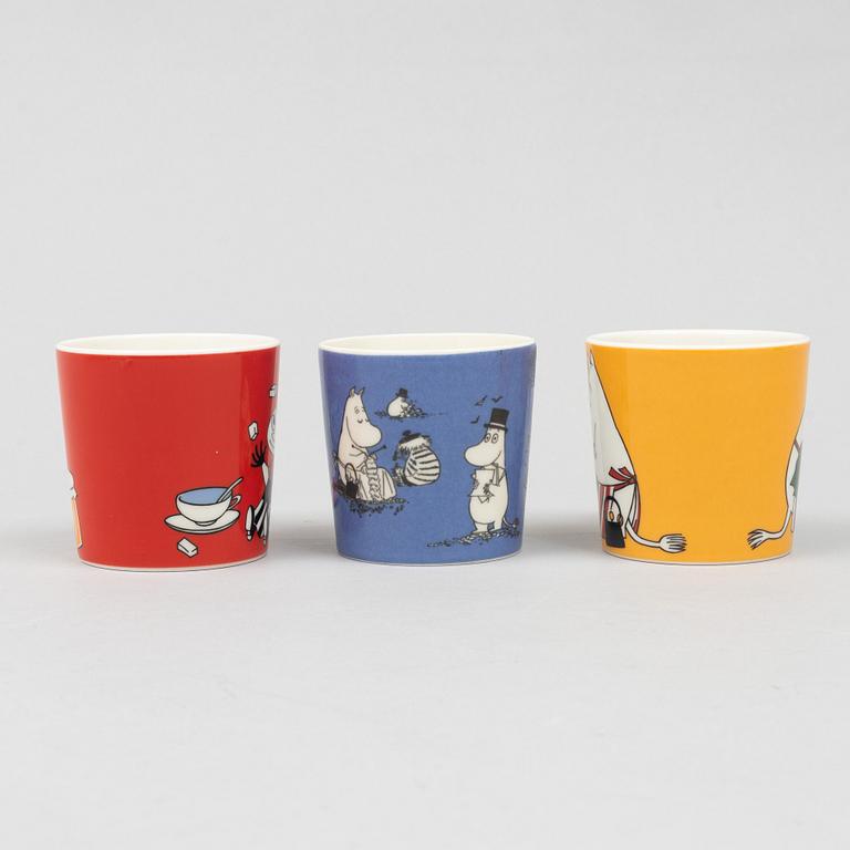 Six Moomin mugs, Moomin Characters, Arabia, Finland.